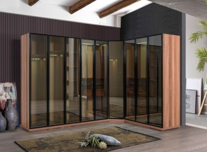 Schlafzimmer Eckschrank Schrank Modern Holz Kleiderschrank Neu braun  Спальный угловой шкаф современный деревянный новый коричневый